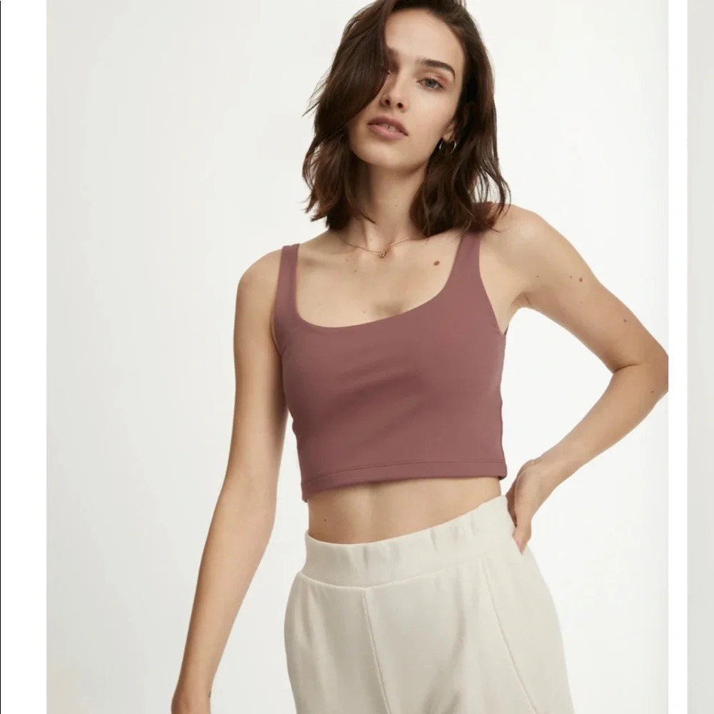 All Access Tempo Crop Tank in Maroon Small Bandier Shopbop